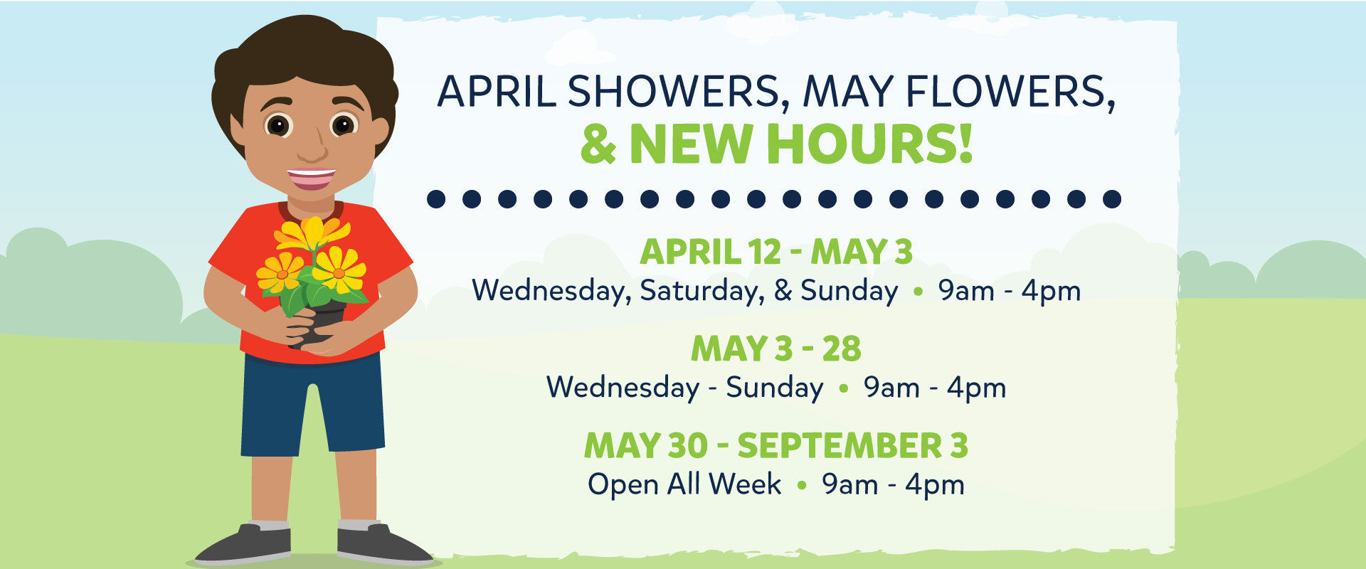 New seasonal hours are coming your way!